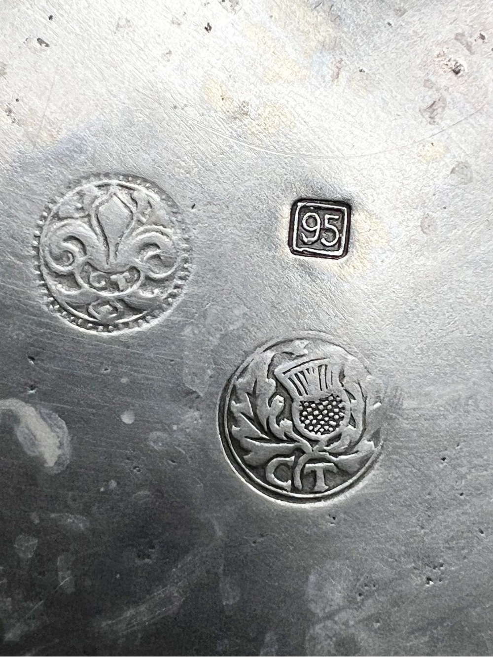 Cosi Tabellini Large ShallowPewter Bowl Fruit Bread Serveware Centerpiece - Picture 8 of 9